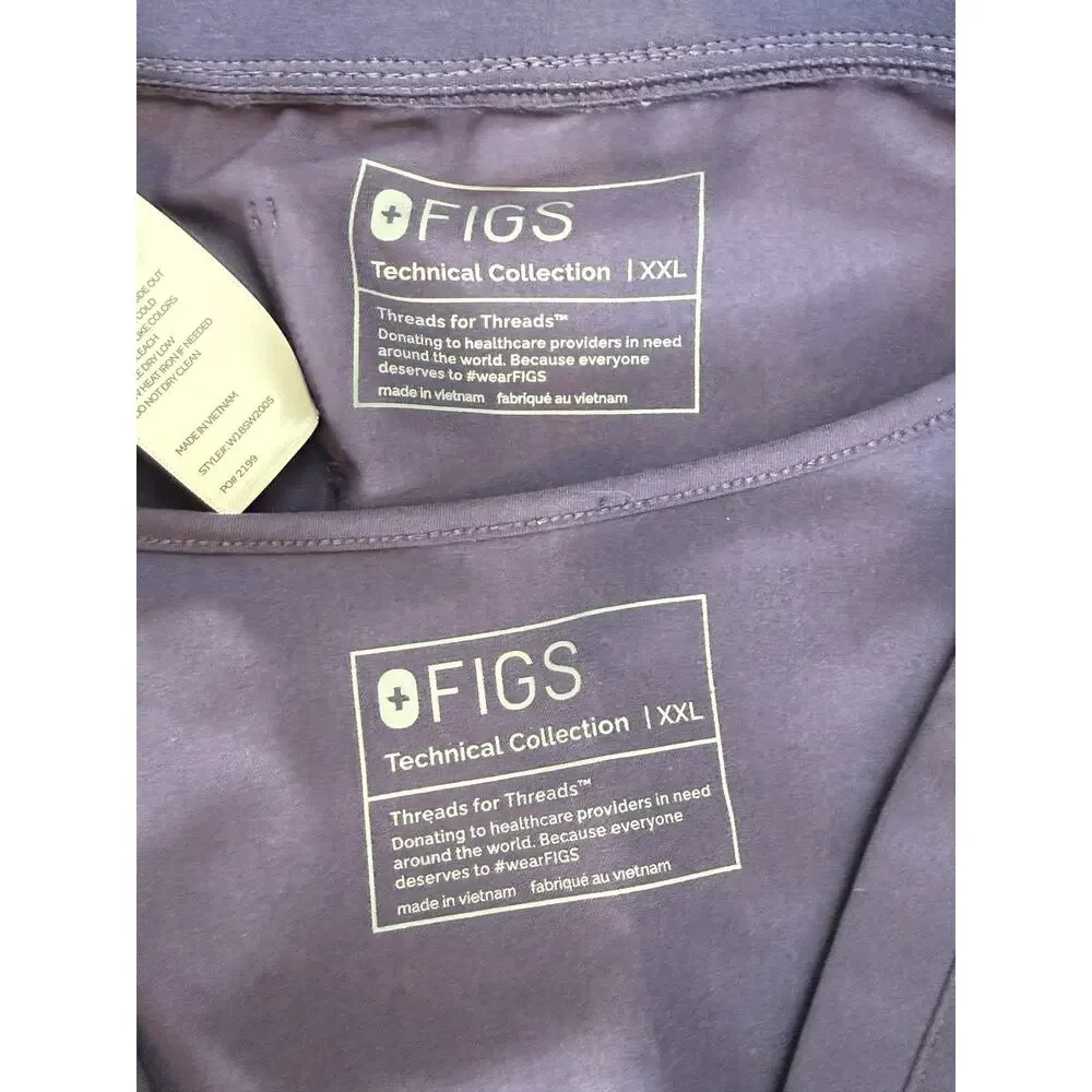 FIGS Technical Collection Purple Cotton Stretch 2-Piece Scrub Set Joggers XXL